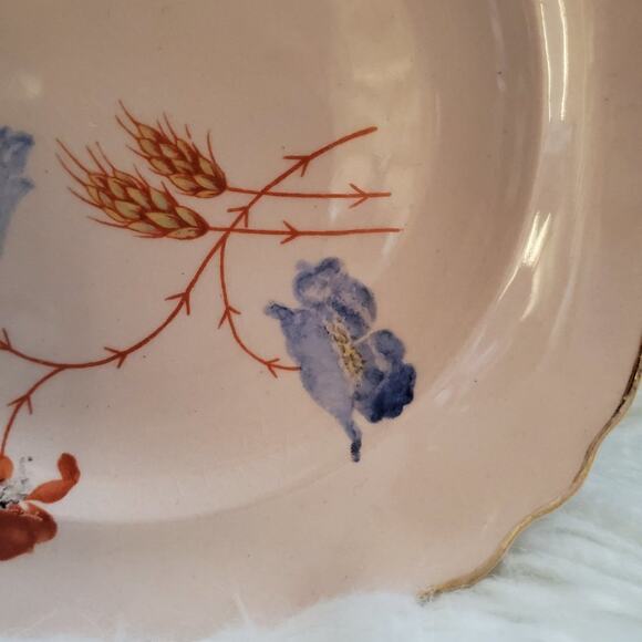 Royal Beige Ware 6.5" Legion Blue Poppy Flower Bread Plate Set (2) - Picture 7 of 9